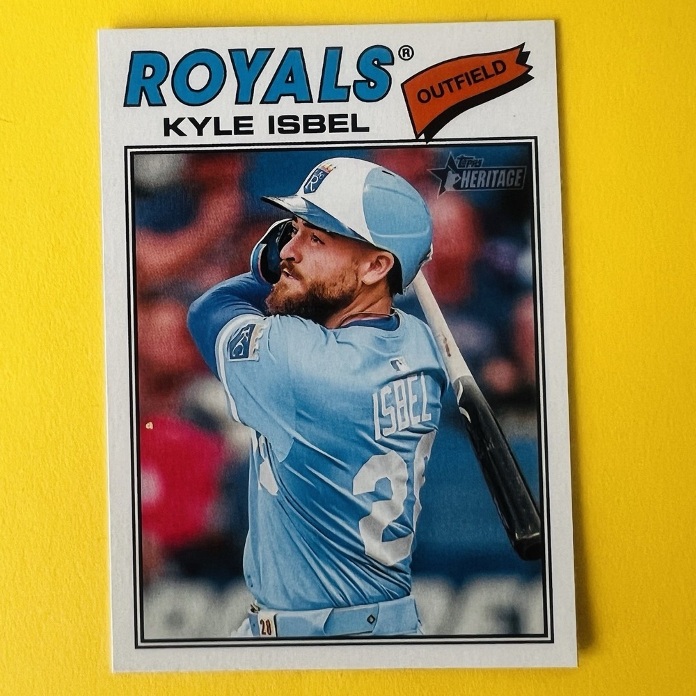 2026 Topps Heritage Baseball Kyle Isbel #365 Kansas City Royals Outfield Base
